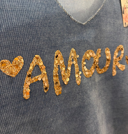 Amour svetr modrý