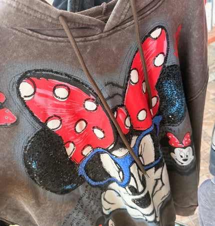 Mikča s kapucou mickey šedohnědá